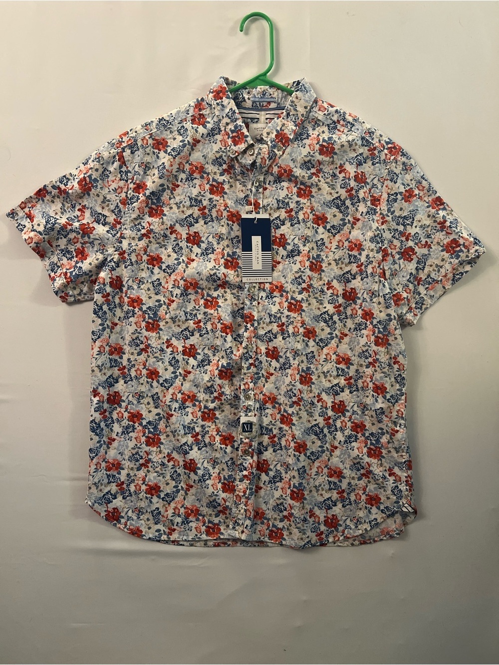 Cactus Man Men's Floral Short-Sleeve Button-Up Shirt